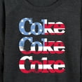 thumbnail image 3 of Coca-Cola - Coke Repeated Distressed Flag Fill - Women's Lightweight French Terry Long Sleeve Shirt, 3 of 5