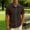 c01Brown, variant on Linen Shirts for Men Short Sleeve Lightweight Breathable Quick Dry Button Down with Denim Trim for Summer Beach Outdoor Hiking Gray M