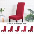 thumbnail image 6 of Christmas Dining Chair seat Covers Set of 6 Stretch Red Chair Slipcovers for Parson Chairs 6 Pieces Washable Removable, 6 of 6