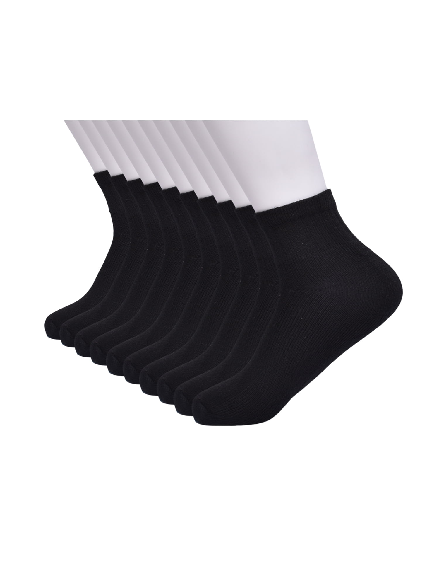Wonder Nation Boys Cushioned Ankle Socks, 10 Pack, Sizes S (4-8.5) - L (3-9)