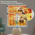 thumbnail image 6 of Thanksgiving Pumpkin Funny Kitchen Curtains with Valance and Tier Sets 36 Inch, 3 Pieces Turkey Bird Wooden Rod Pocket Drapes Window Treatment Curtains for Kitchen Over Sink Dining Room Decor, 6 of 6