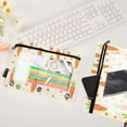 thumbnail image 4 of 2 Pack Pencil Pouch for 3 Ring Binder Smooth Zipper Folders with Pockets Clear Window Pencil Case Carrot and Polka Dots, 4 of 6
