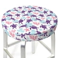 thumbnail image 3 of Fotbe Ornamental Turtles Stool Covers Round,Waterproof Round Bar Stool Covers Bar Chair Covers Washable Stool Cushion Slipcover for 12-14 Inch Chair-12 inch, 3 of 7