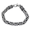 thumbnail image 5 of K-KED 1pcs Real S925 Sterling Silver Men Women 4/5/6/7mm Byzantine Link Bracelet -22cm/8.66inch-7mm-40-41g, 5 of 9