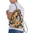 thumbnail image 3 of Easygdp Mushrooms Honeycomb Drawstring Backpack, Beach Sackpack, Travel Sackpack Lightweight for Sports, Gym, Travel, Swimming - Small, 3 of 9