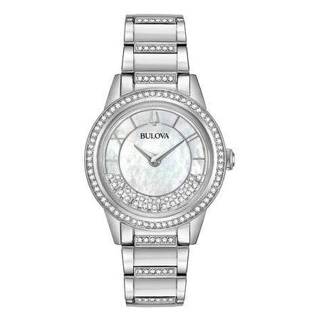 Bulova Women's Turnstyle Crystal Accent Watch with Mother-of-Pearl Dial