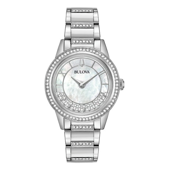 Bulova Women's Turnstyle Crystal Accent Watch with Mother-of-Pearl Dial