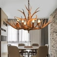 thumbnail image 6 of Brown Super Stag Faux Antlers Six Light LED Chandelier, 6 of 8