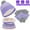 Purple, variant on 3 Pcs Kids Winter Gloves Hat Scarf, Toddlers Winter Knitted Set Thick Woolen Lining Cuffed Knitted Hat Circle Scarf Full Finger Gloves for Boys Girls