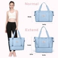 thumbnail image 4 of Gynky Travel Duffel Bag for Women Men Waterproof Carry On Expandable Duffle Tote Shoulder Weekender Overnight Bags w/ 3 Front Pocket/Wet Dry Pocket/Trolley Sleeve, Sport Dance Gym Luggage, Sky Blue, 4 of 10