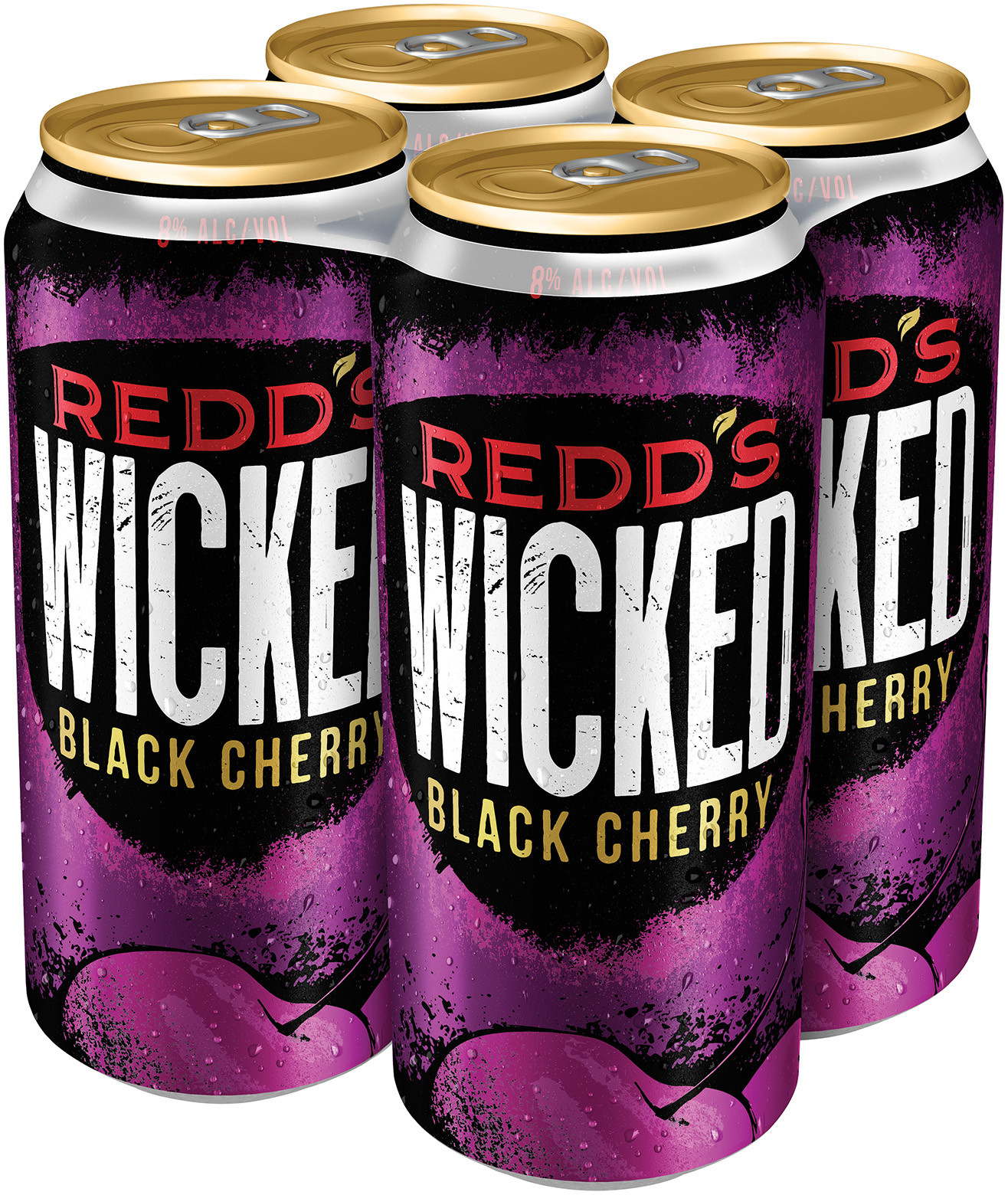 Redd's Wicked Black Cherry Ale Beer,4 Pack, 16 fl. oz. Cans, 8 ABV