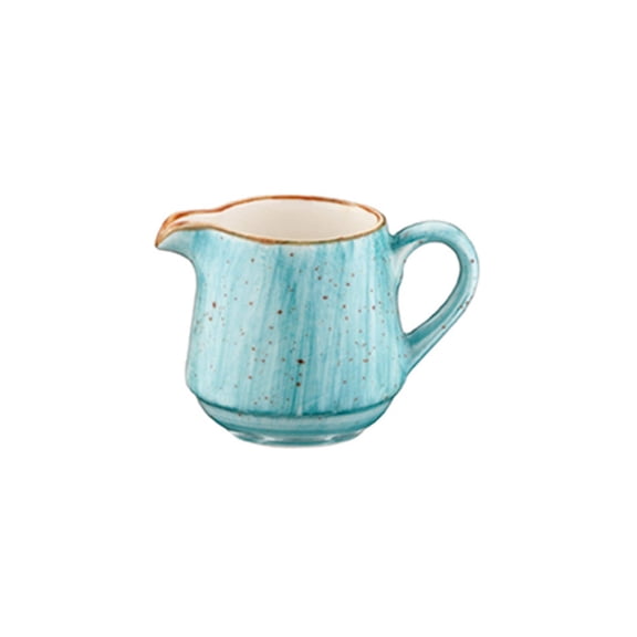 Aqua dia.2.25" h:3" 6 oz. Round Blue Vitrified Creamer