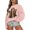 Light Pink, variant on Unir Women's Halloween Patchwork Ghost Layering Pullover Crew Neck No Hood Sweatshirt Long Sleeve Casual Top 1PC S-XXL Plus Size Friendly
