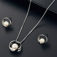 thumbnail image 3 of SPRING PARK Women Necklace Set Faux Pearl Jewelry Earrings Wedding Round Fashion Bridal Pendant, 3 of 8
