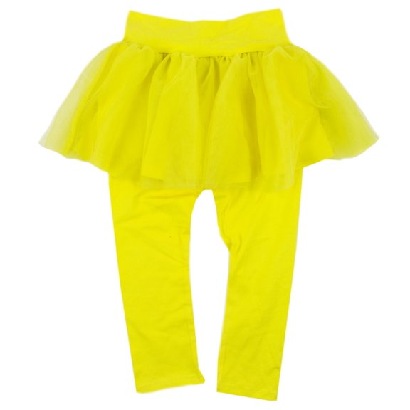 StylesILove Toddler Girl Soft Tutu Cotton Legging Pants (90/3T, Yellow)