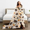 thumbnail image 4 of Thanksgiving Blanket Pumpkin and Turkey Flannel Blanket Soft Cozy Throw Blankets for Bed Sofa Couch Office Travel All Season 50"X40", 4 of 6