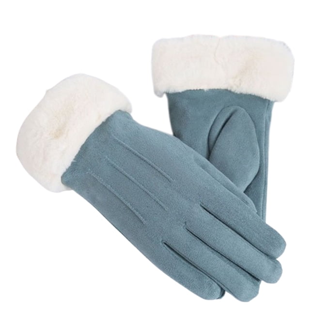 Guantes de invierno cálidos con pantalla táctil para mujer, forro suave y cálido, puños elásticos