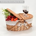 thumbnail image 4 of Wicker Picnic Basket with Removable Liner Empty Picnic Baskets with Lid, Picnic Hamper with Foldable Handles for Picnic 2,Flowers, 4 of 15