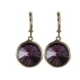 thumbnail image 4 of Swarovski Casted Lever back Earrings in 12mm Rivoli Amethyst Nickel Free, 4 of 4