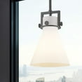 thumbnail image 3 of Innovations Lighting  Newton Cone - 1 Light 8" Stem Hung Pendant Matte Black/Plated Smoke, 3 of 4