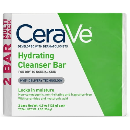 2 Pack - CeraVe Hydrating Cleanser Bar, TWIN PACK 4.5