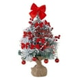 thumbnail image 5 of 19.7 Inch Artificial Christmas Tree with LED Lights, Pre-Decorated Mini Tabletop Xmas Tree with Ornaments, Bow, and Snow, Holiday Decor for Home and Business, 5 of 7