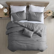 Modern Threads Beck 4-Piece Garment Washed Adult Comforter Set, Gray, King