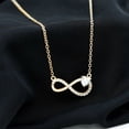 thumbnail image 3 of Rosec Jewels - Lab Diamond Infinity Necklace with Heart (Half Carat, EF-VS Grade)- Gift for Valentines Day, 14K Yellow Gold, 3 of 7