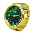 thumbnail image 4 of ievspot 1Pcs Round Green Dial Elastic Stainless Steel Watch Finger Ring Birthday Gift Fashion Accessories, 4 of 6