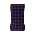 thumbnail image 5 of Sigee Purple Black Plaid for Women's Workout Tank Top,Running Tank Tops,Sleeveless Gym ClothesSmall, 5 of 8