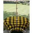 thumbnail image 2 of Outdoor Tablecloth with Umbrella Hole, Black Yellow Plaid Spillproof Waterproof Outdoor Table Cover, Retro Country Buffalo Check Gingham Patio Tablecloths for Party/Garden/Picnic, Round 54 inch, 2 of 9