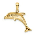 thumbnail image 3 of 14k Yellow Gold Jumping Dolphin Pendant Charm, 3 of 4