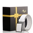 thumbnail image 1 of Men's Smart Ratchet No Holes Automatic Buckle Belt in White Color, 1 of 1