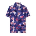 thumbnail image 5 of Lars Amadeus Men's Printed Button Down Short Sleeves Hawaiian Color Block Shirts, 5 of 6