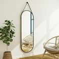 thumbnail image 7 of 16''x48'' Full Length Mirror with Hanging Leather Cord,Modern Aluminum Frame Full Body Hanging Mirror for Bathroom Vanity Living Room Bedroom Entrance, 7 of 7