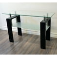 thumbnail image 1 of Nola Furniture Modena 2 Tier Glass Console Table Sofa Table Black, 1 of 3