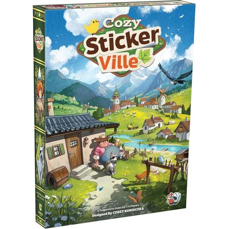 Cozy Stickerville Family Strategy Board Game for Ages 8+, from Asmodee