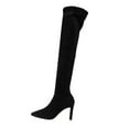 thumbnail image 2 of Bnwani Knee High Boots Women Pointed High-Heel High Knee-High Comfortable Casual Solid Boot Black Size 4.5, 2 of 9