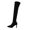 Black, variant on Black Women’S Pointed Toe Knee High Boots High Heel Casual Boots For Women Flock Material Daily Walking Shoes 8.5Cm 3.35In Heel Outdoor Indoor