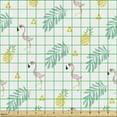 thumbnail image 2 of Ambesonne Tropical Fabric by the Yard Upholstery, Flamingo Birds Pineapple, 10 Yards, Pink Mustard, 2 of 5