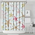thumbnail image 2 of Nautical Beach Starfish Seahorse Sea Creature Decor, 72x84in Shower Curtain with Hooks, Polyester Quick-Dry Bathroom Curtain, Coastal Marine Style, 2 of 5
