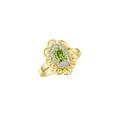 thumbnail image 4 of Rylos 14K Yellow Gold Floral Designer Ring with 6x4 MM Oval Peridot & Sparkling Diamonds - Birthstone Jewelry for Women -Size 10, 4 of 7