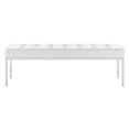 thumbnail image 3 of Modway Loft Tufted Vegan Leather Bench in Silver White, 3 of 4