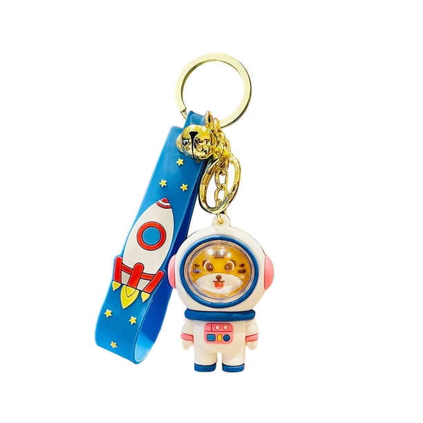 Llavero Animal creativamente astronauta colorido llaves anillos delicado colgante de dibujos animados cumpleaños Navidad regalo único diario Ropa, zapatos y accesorios Miscelánea tigre azul Sonducket AP014350-02