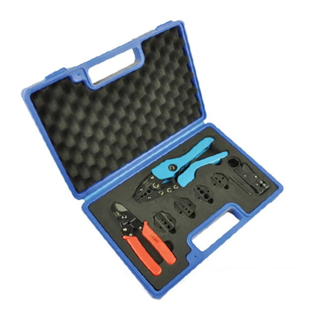 Crimping Tool Set Contain Coax Crimping Tool/cable Cutter/round Wire Stripper/Four Replaceable Dies Tool Box ,Widely Compatible
