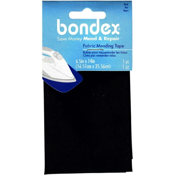 Bondex Tissu de Raccommodage en Fer 6.5"X14"-Noir