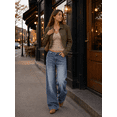 thumbnail image 6 of EMMIOL Women's Y2K Barrel Baggy Jeans Stretch High Waist Wide Leg Jeans Vintage Boyfriend Denim Pants, 6 of 7