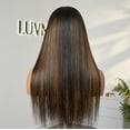 thumbnail image 4 of LUVME 13x4 Lace Front Wig 20" MB30# Medium Brown 100% Human Hair Pre Plucked Bleached Knots Glueless Straight 1 Piece, 4 of 7