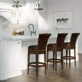 thumbnail image 7 of Maven Lane 31" Pullman Bar Height Bar Stool - Handcrafted Swivel Bar Stool with Dark Walnut Finish and Vintage Brown Vegan Leather - Bring Seamless Style and Comfort to Kitchen Islands, Dining Spaces, 7 of 7