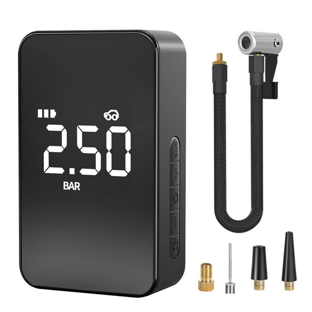 Mistaha Portable Cordless Car Tire Inflator with LED Light and Power Bank - Multifunctional Wireless Air Pump for Car, Bike, Ball - Auto Stop & Preset Pressure - USB Charging - Compact & Lightweight